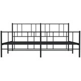  Metalni okvir kreveta uzglavlje i podnožje crni 200x200 cm | shoptok.hr