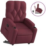  Naslonjač na podizanje od tkanine crvena boja vina | shoptok.hr