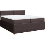 vidaXL Box spring postelja z vzmetnico temno rjav 200x200 cm blago, (21310763) | Shoptok.si