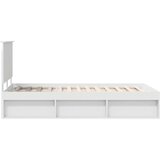  Konstrukcija postelje Bela 120 x 200 cm Masivno borovo les, (5000104305) | Shoptok.si