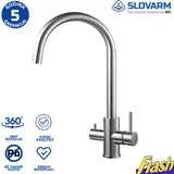 Slavina za sudoperu HROM INOX 2u1 - standardna i filtrirana voda - Slovarm 486010