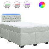 vidaXL Box spring postelja z vzmetnico svetlo siva 120x200 cm žamet, (21305090) Cene
