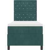 vidaXL Box Spring Krevet s Madracem Tamno Zelena 80x200 cm Baršun | shoptok.hr