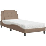  Postelja z vzmetnico kapučino 90x190 cm umetno usnje, (21111466) | Shoptok.si