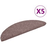  Prostirke za stepenice, samoljepljive, 5 kom, 56x17x3 cm, svijetlosmeđe, poluokrugle | shoptok.hr