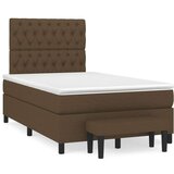  Box spring postelja z vzmetnico temno rjav 120x200 cm blago, (20900169) | Shoptok.si