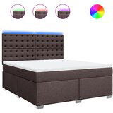 vidaXL Box spring postelja z vzmetnico temno rjava 180x200 cm blago, (21321574) | Shoptok.si