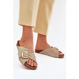 Maciejka Leather Slippers With Gold Buckle | Shoptok.si