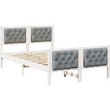  Konstrukcija postelje z vzglavjem Svetlo siva 120 x 200 cm, (5000084525) | Shoptok.si