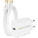 Mayaxess, Omrežni polnilnik za Honor 400 20W + 1m USB-C kabel, Bela, (5000275814)