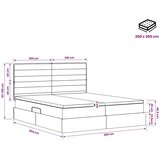  Krevet s od storage s uzglavljem Plava 200 x 200 cm Tkanina - Plava 200 x 200 cm Dizajn linija | shoptok.hr