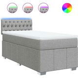 vidaXL Box spring postelja z vzmetnico svetlo siva 80x200 cm blago | Shoptok.si
