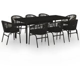  9-dijelni vrtni blagovaonski set crni | Eponuda.com