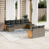  9-dijelni set vrtnih sofa od poliratana s jastucima sivi | shoptok.hr