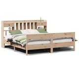 vidaXL Krevet s regalom za knjige bez madraca 180x200 cm od borovine | shoptok.hr