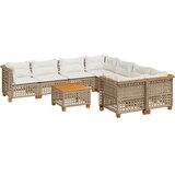  9-dijelni set vrtnih sofa s jastucima bež od poliratana 55 x 55 x 36 cm | shoptok.hr