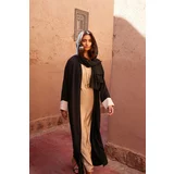 Trendyol Black Color Blocked Aerobin Ferace Abaya & Dress 2-Piece Woven Set