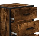 vidaXL Nočna omarica dimljeni hrast 40x34,5x60 cm inž. les in kovina | Shoptok.si