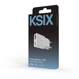 Ksix GaN ultratanki 30W zidni punjač, PD + PPS, USB-C + USB-A, bijeli | shoptok.hr