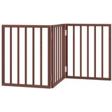  Vrata za pse s 3 panela sklopiva smeđa 150 cm od drva topole | Eponuda.com