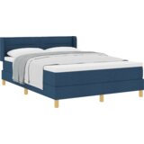 Box Spring Krevet s Madracem Plavi 140x190 cm Tkanina | shoptok.hr