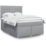 Maison Chic Box spring postelja - Vzmetna postelja z vzmetnico svetlo siva 160x200 cm žamet SL5113, (21900822) | Shoptok.si