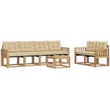  Set vanjskih sofa 7 kom. Bijela i bež Smeđa 59 x 59 x 37 cm | Shoptok.si