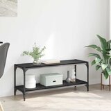 vidaXL TV omarica Črna Orehovina 100x33x41cm Inženirski les in železo Cene