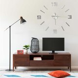  3D zidni sat moderni dizajn 100 cm XXL srebrni | shoptok.hr