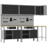 vidaXL Set od 9 Siva Čelik Standardno Podesiva visina Kutna stolica | shoptok.hr