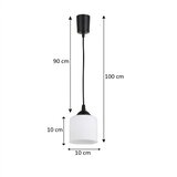 Brilagi LED luster na sajli RETRO GLASS 1xE27/60W/230V prečnik 14 cm crna/bela | Eponuda.com