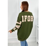 Kesi Insulated sweatshirt with California khaki inscription Cene
