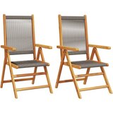 Maison Chic Vrtni stoli - Stol za vrt 2 kosa siv trden akacijev les in polipropilen JS1322, (21878787) | Shoptok.si