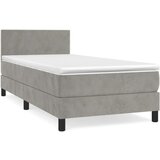 Box spring postelja z vzmetnico svetlo siva 80x200 cm žamet, (20724153) | Shoptok.si