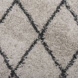  Čupavi moderni tepih s visokim vlaknima bež i antracit Ø 100 cm | shoptok.hr