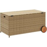  Škatla za shranjevanje s kolesi mešano bež 190L PE ratan | Shoptok.si