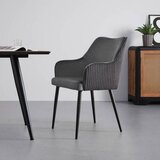 Bessagi Home naslanjač caria, temno siva, žamet | Shoptok.si