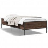 Furnova Posteljni okvir rjav hrast 90x200 cm inženirski les in kovina, (21934358) | Shoptok.si