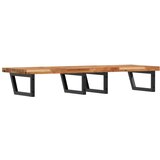  Zidna polica za umivaonik od čelika i masivnog bagremovog drva Smeđa 160 x 50 x 4 cm | Shoptok.si