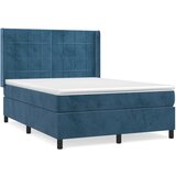 vidaXL Box spring postelja z vzmetnico temno modra 140x190cm žamet, (20895732) Cene