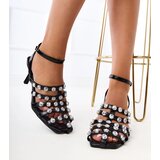 Gemre Black closed sandals with rhinestones Emolla | ePonuda.com