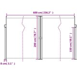  Zložljiva stranska tenda terakota 200x600 cm | Shoptok.si