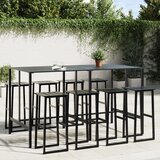  The Living Store Vrtna barska garnitura 9-delna črno prašno lakirano jeklo - Vrtna Barska Garnitura, (21477857) | Shoptok.si
