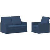  Set sofe 2 pcs Plava Tkanina - Plava 1-sjedalo + 2-sjedalo (120 cm) | shoptok.hr