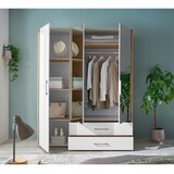 Modern Living Omara S Klasičnimi Vrati Lembo, Bela, Barva Hrasta | Shoptok.si