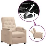 vidaXL Stol s funkcijo vstajanja krem blago | Shoptok.si