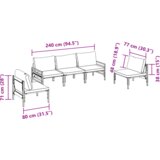 vidaXL Vrtna sedežna garnitura 5 pcs Antracitna Jeklo | Shoptok.si