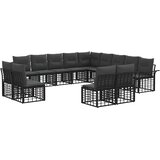  Set vanjskih sofa 13 pcs Crna i tamno siva Poliester | shoptok.hr