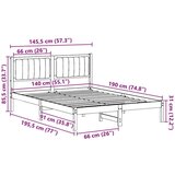 vidaXL Posteljni okvir z oblazinjenim vzglavjem Taupe 140 x 190 cm | Shoptok.si