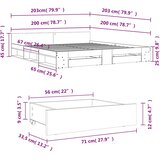  Okvir kreveta s ladicama bez madraca bijeli 200x200 cm | shoptok.hr
